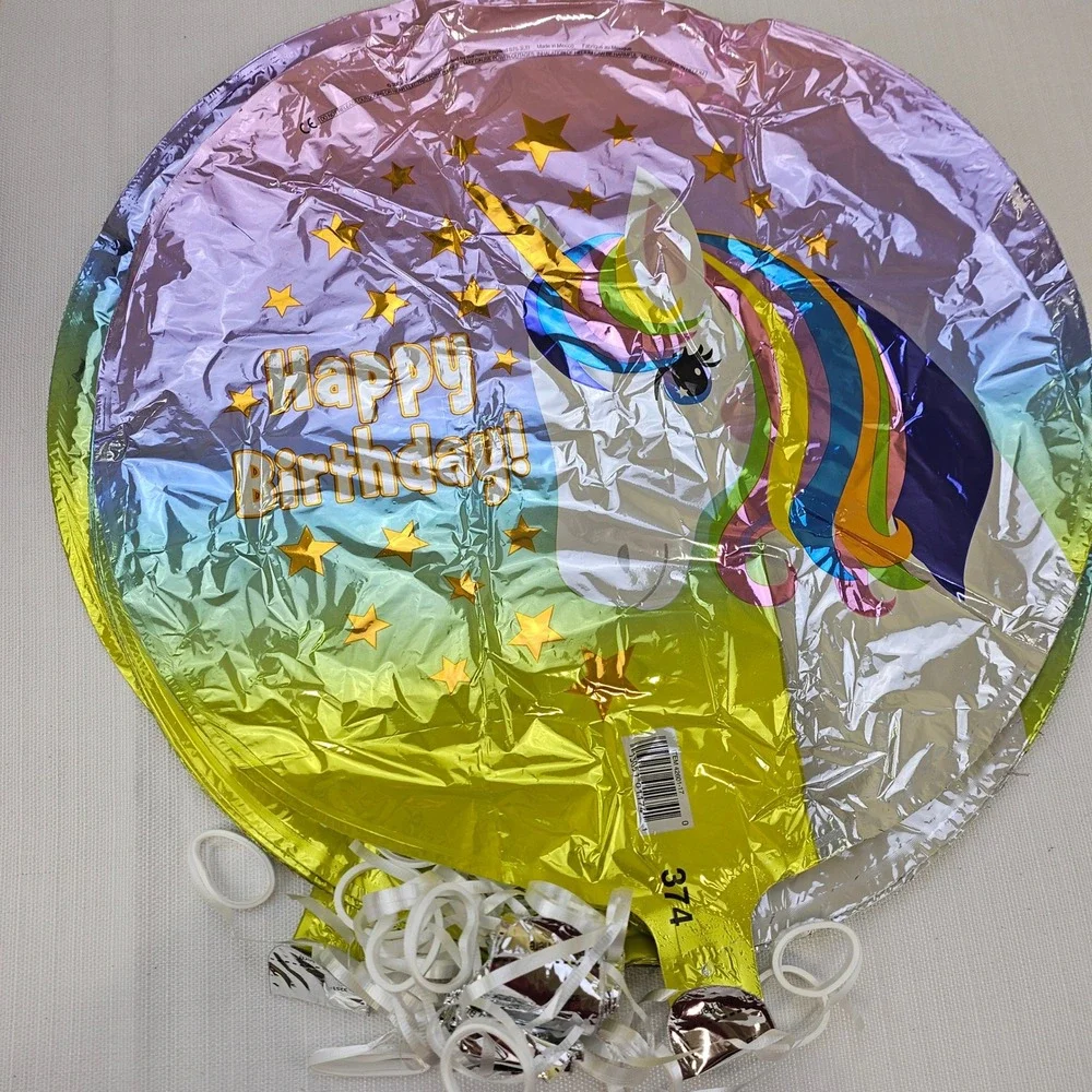 Happy Birthday Unicorn Foil Balloons Party Decoration with‎ String Lot of 16